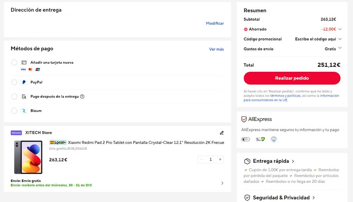Oferta por el tablet Redmi Pad 2 Pro