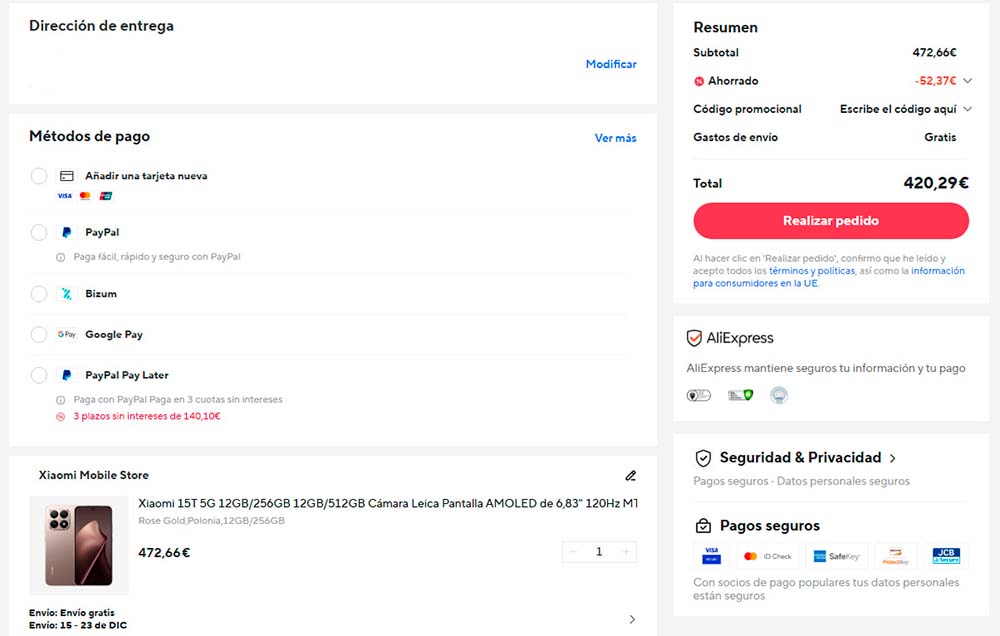 Oferta por el teléfono Xiaomi 15T