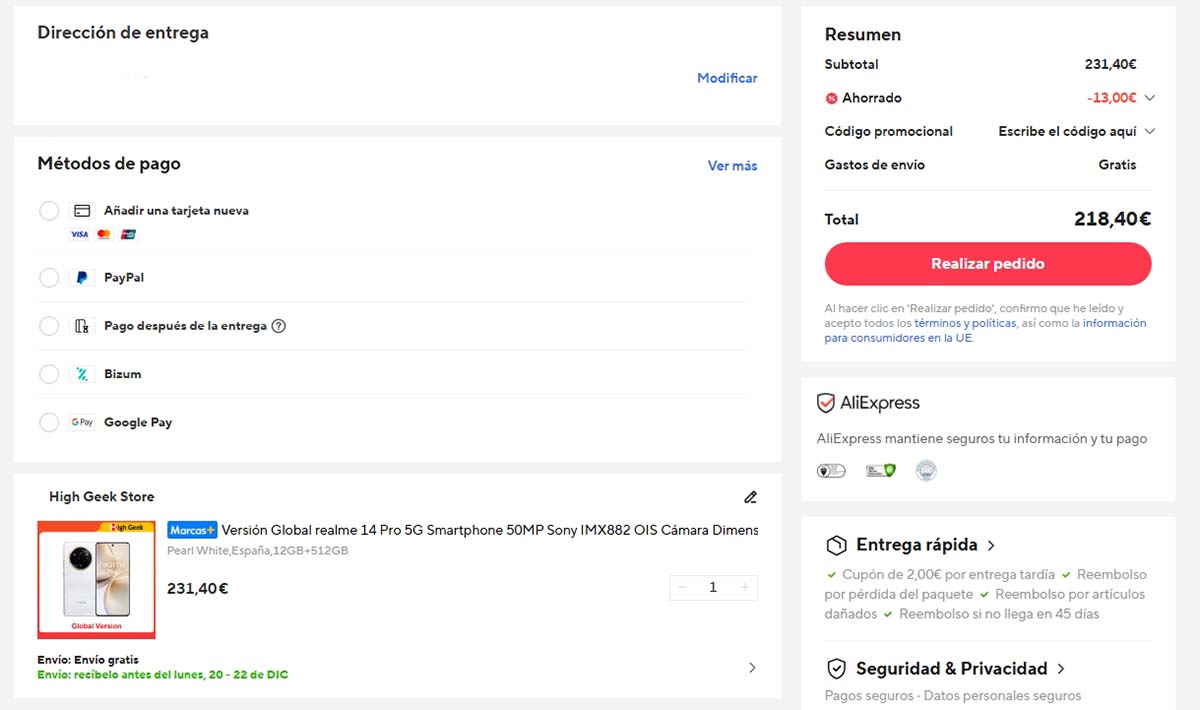 Oferta por el realme 14 Pro 5G
