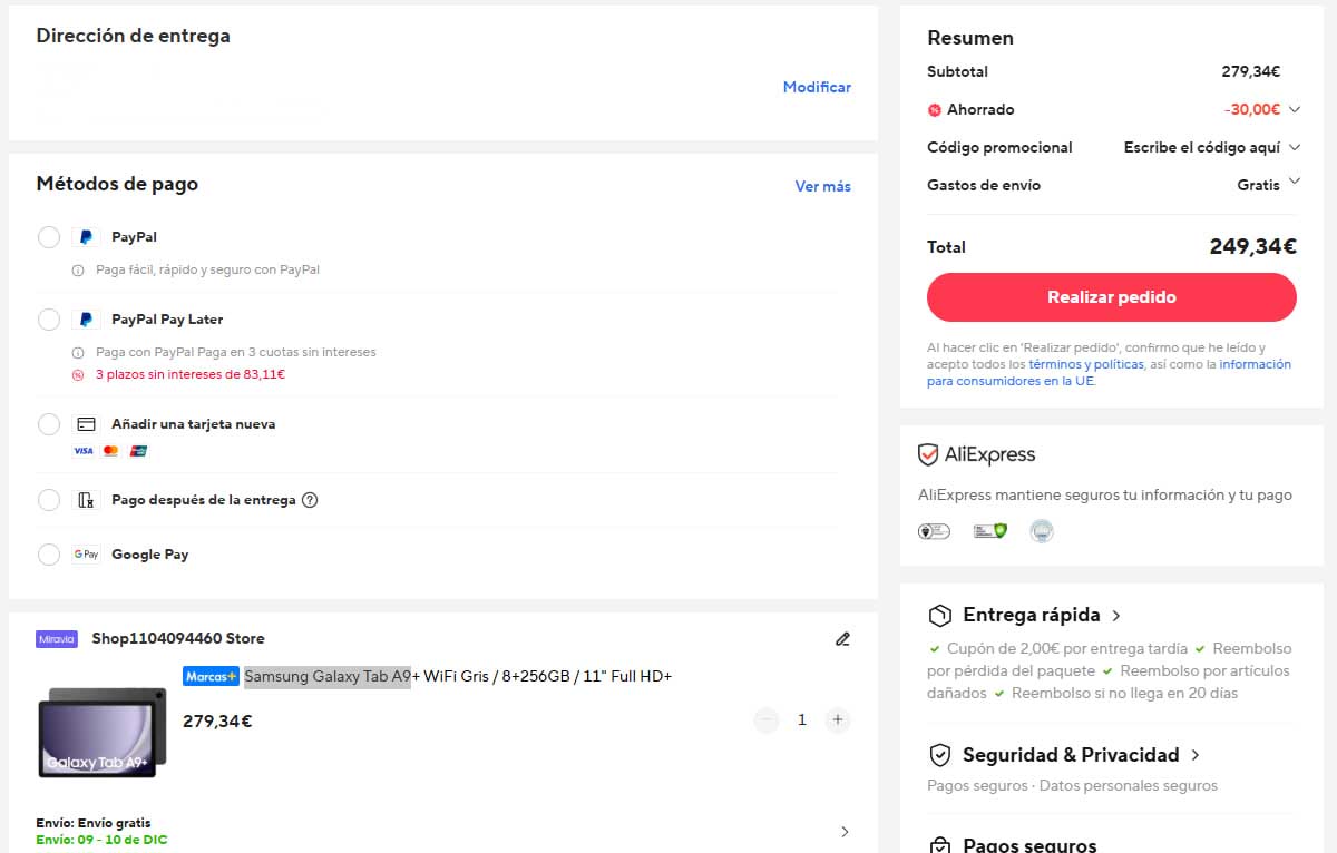 Oferta por el Samsung Galaxy Tab A9+