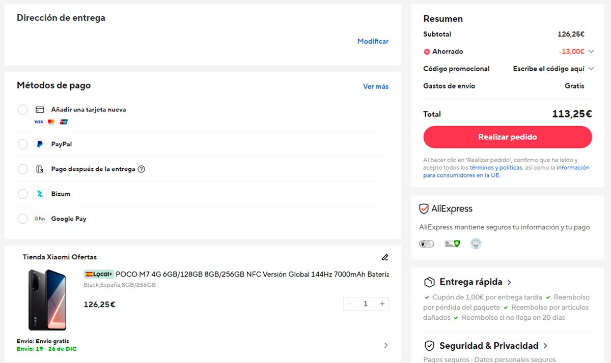 Oferta por el POCO M7