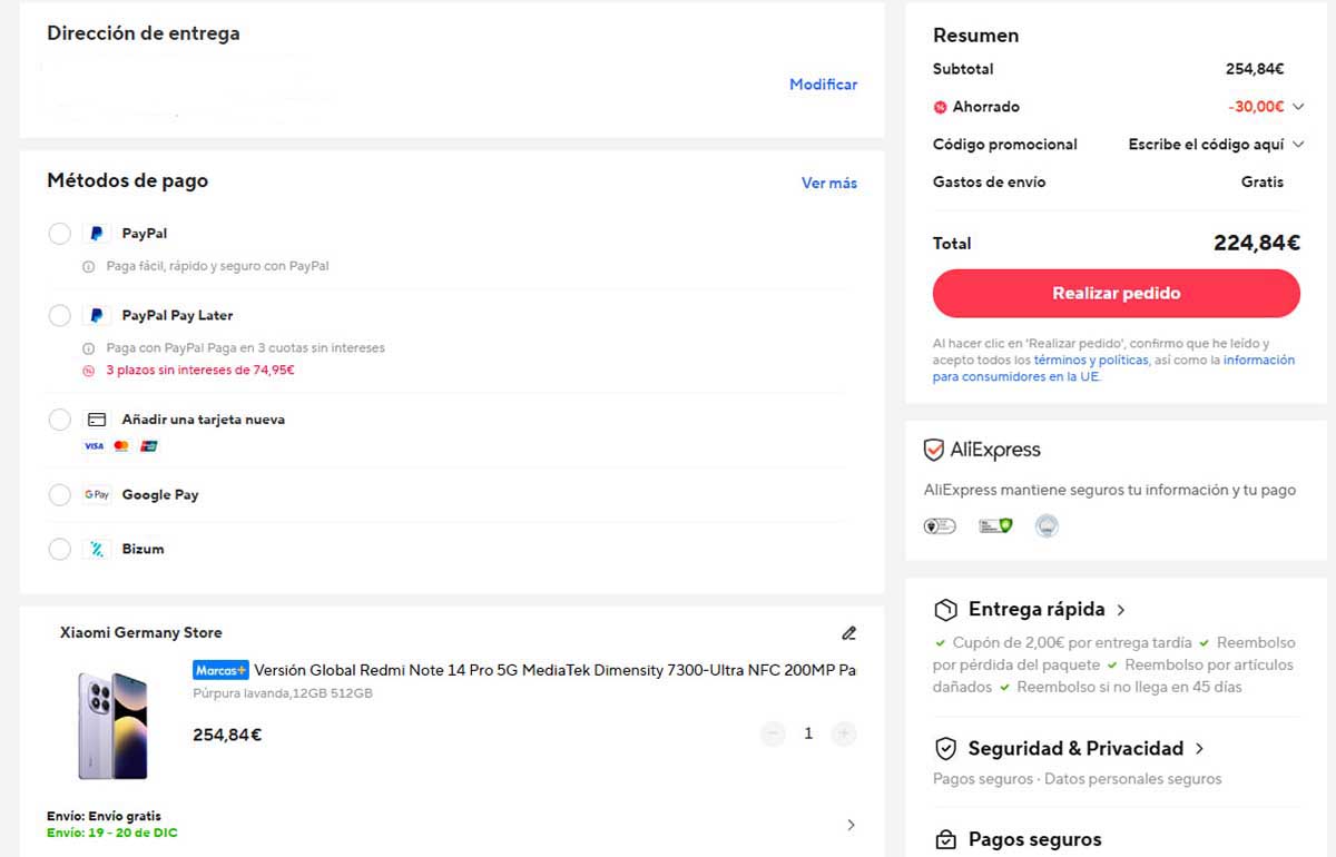 Oferta en AlIExpres spor el Redmi Note 14 Pro Plus 5G