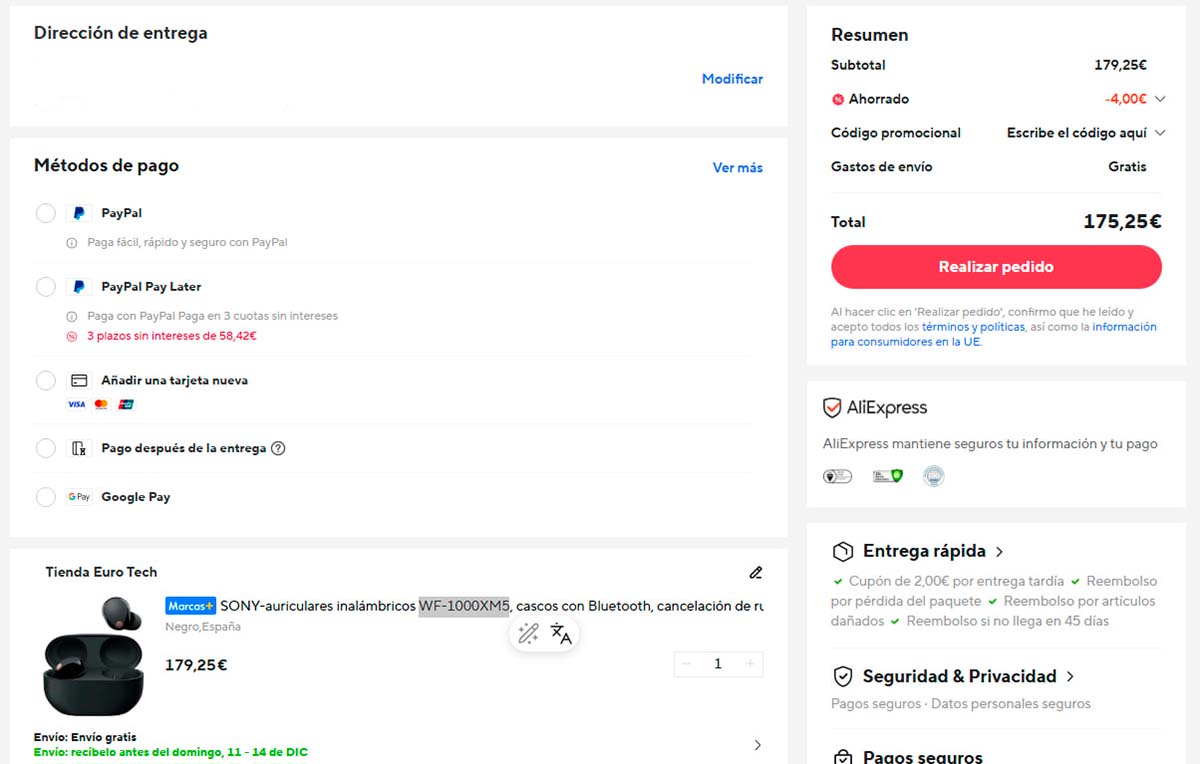 Oferta por los Sony WF-1000XM5