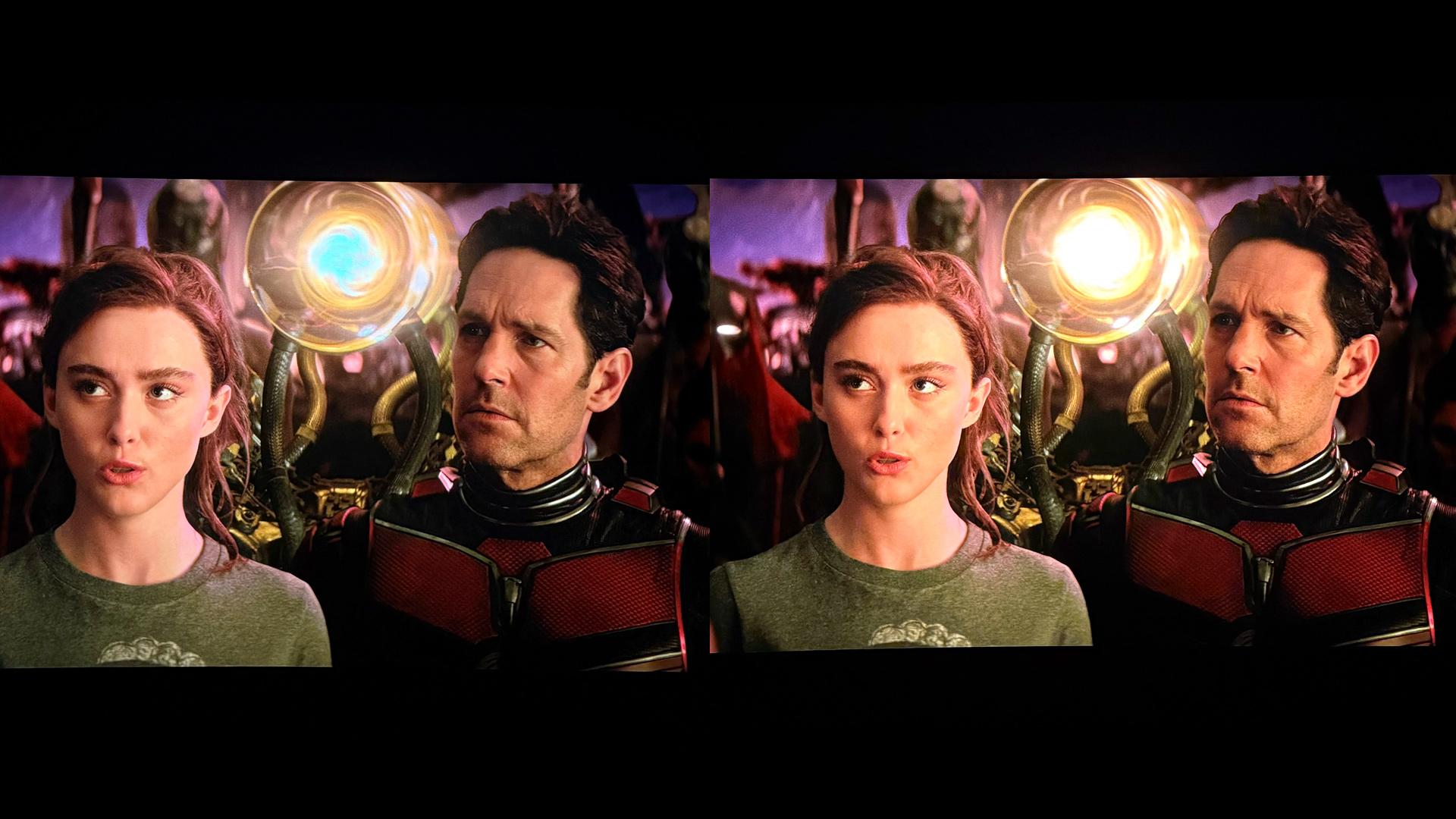 Escena con el mapeo tonal activo (izquierda) vs desactivado (derecha).