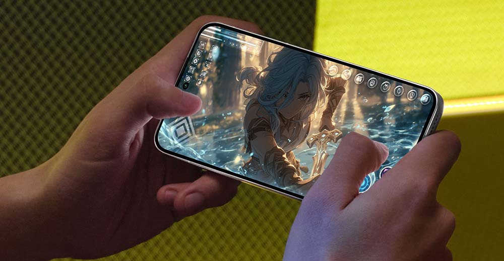 Pantalla del POCO F7 con un juego