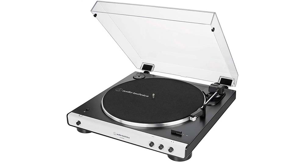 Tocadiscos Audio-Technica LP60XBTWH de color blanco