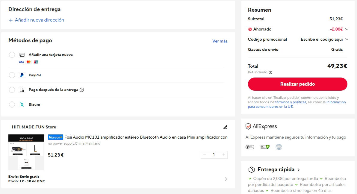 Oferta por el Fosi Audio MC101