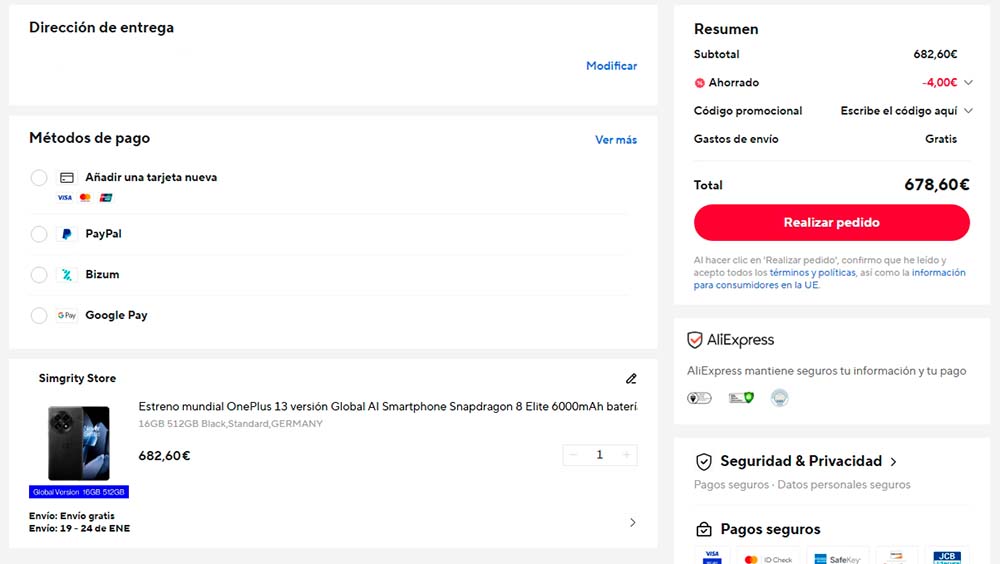 Oferta por el OnePlus 13
