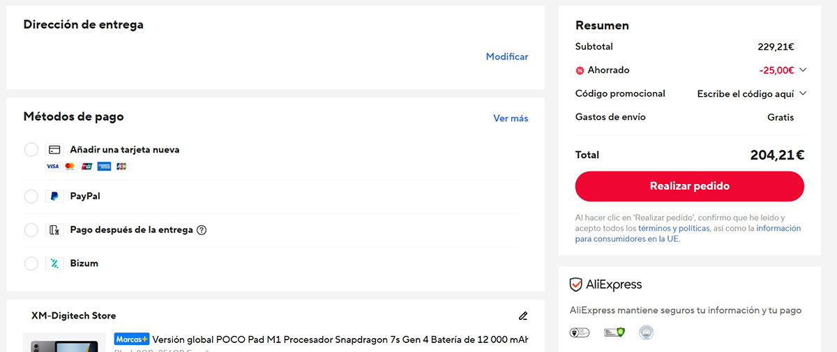 Oferta por el tablet POCO Pad M1