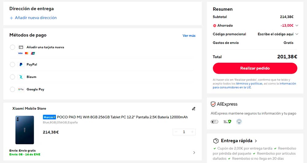 Oferta por el tablet POCO Pad M1