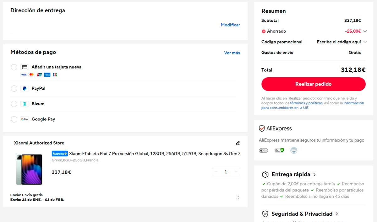 Oferta por el Xiaomi Pad 7 Pro