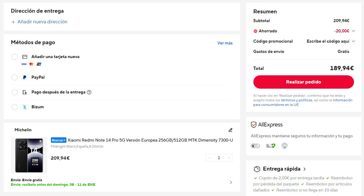 Oferta por el Redmi Note 14 Pro de 8 GB