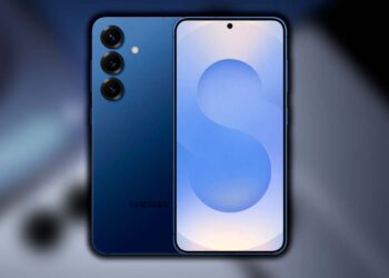 Samsung Galaxy S25 con imagen de fondo