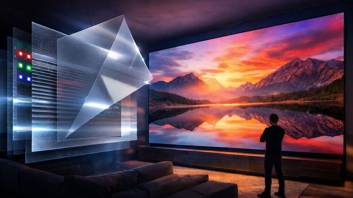 El “truco” que puede hacer más normales los televisores LCD de 130 pulgadas: un polarizador gigante