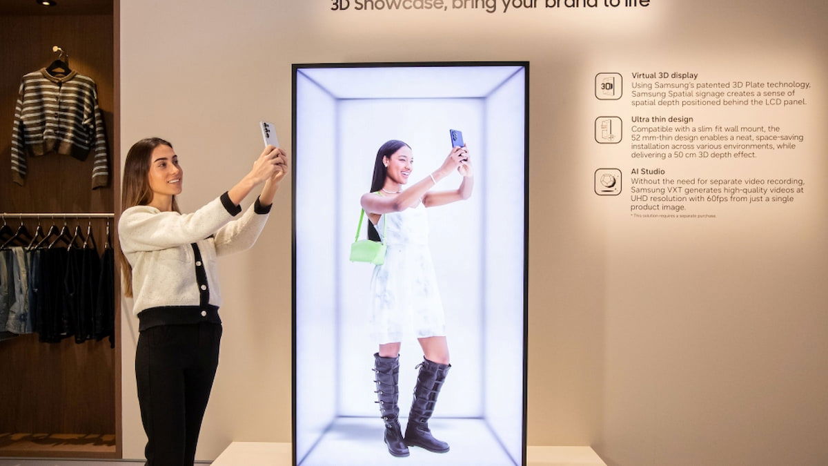 Llega el 3D sin gafas a la vida cotidiana: así es la nueva cartelería Spatial Signage que Samsung ha enseñado en ISE 2026