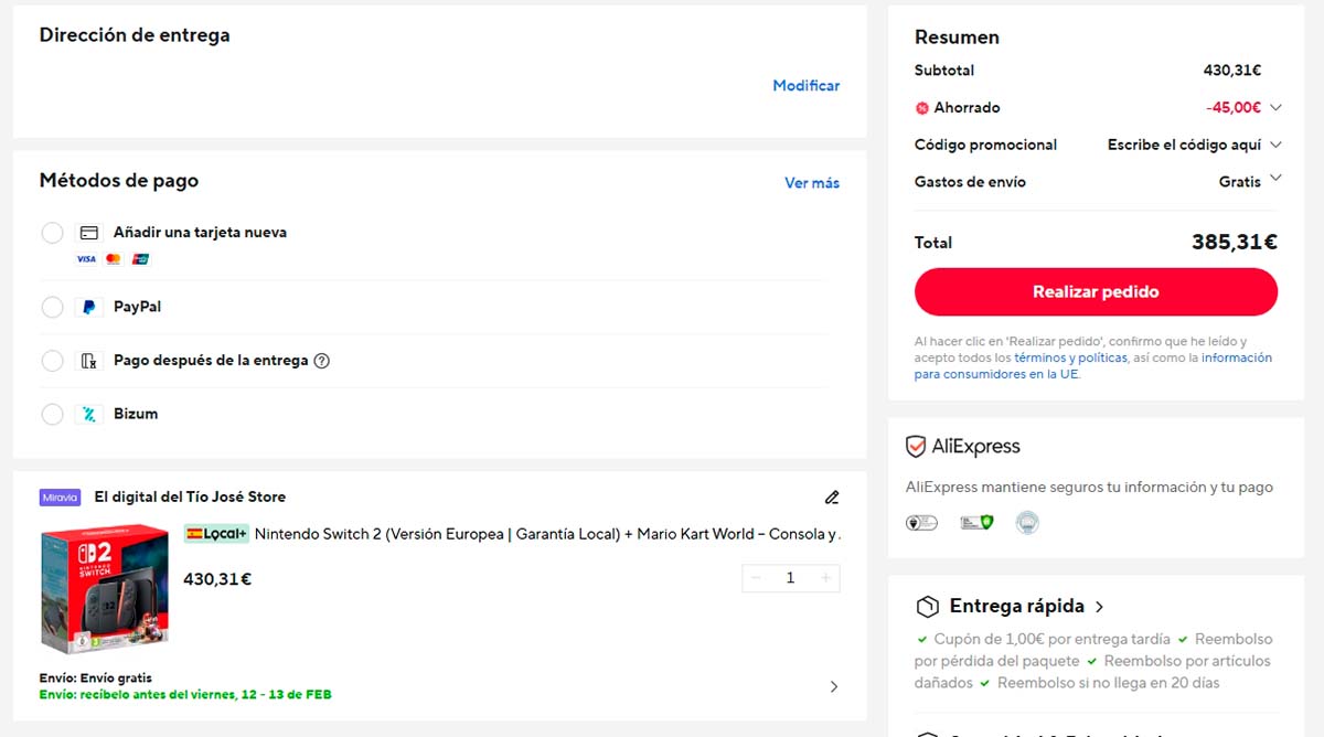 Oferta por la Nintendo Switch 2