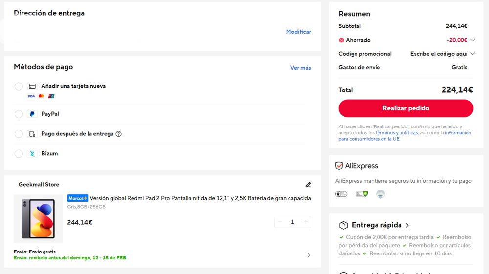 Oferta por el REDMI Pad 2 Pro