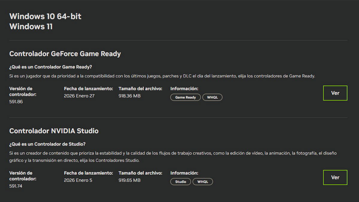 Controladores NVIDIA Studio o Game Ready: ¿cuál debes instalar en tu nuevo ordenador?