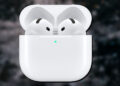 Apple AirPods 4 con imagen de fondo