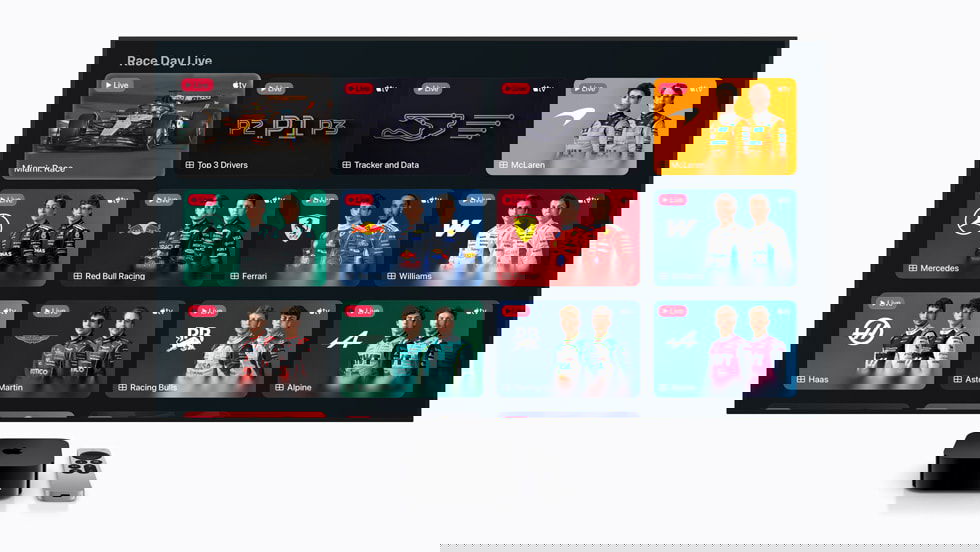 La Fórmula 1 llega a Apple TV con 4K, Dolby Vision, multicámara y en español