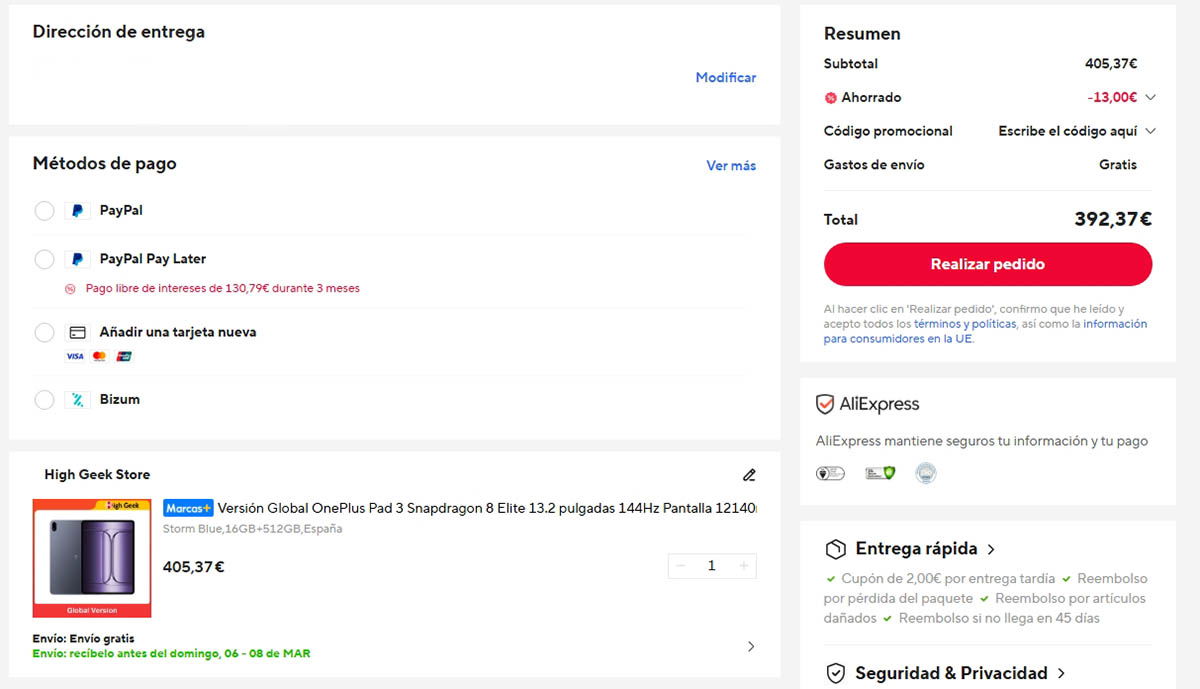 Oferta por el tablet OnePlus Pad 3
