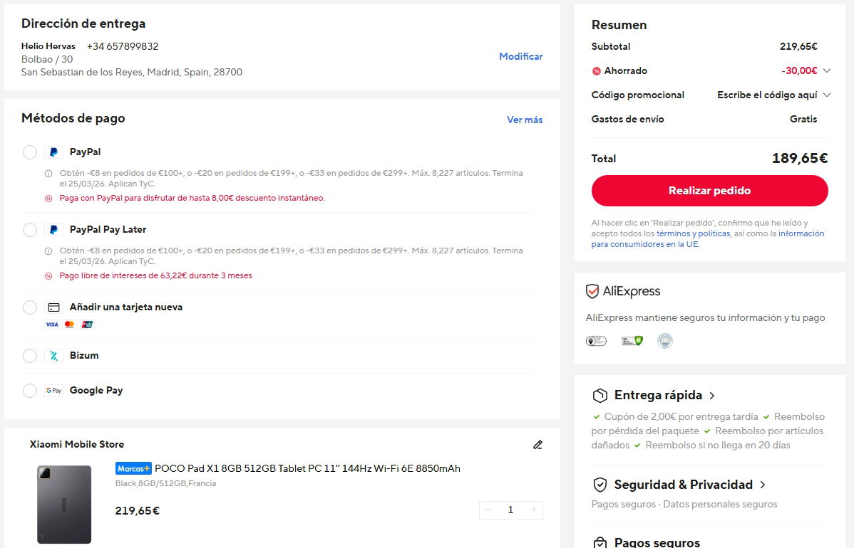 Oferta por el tablet POCO Pad X1