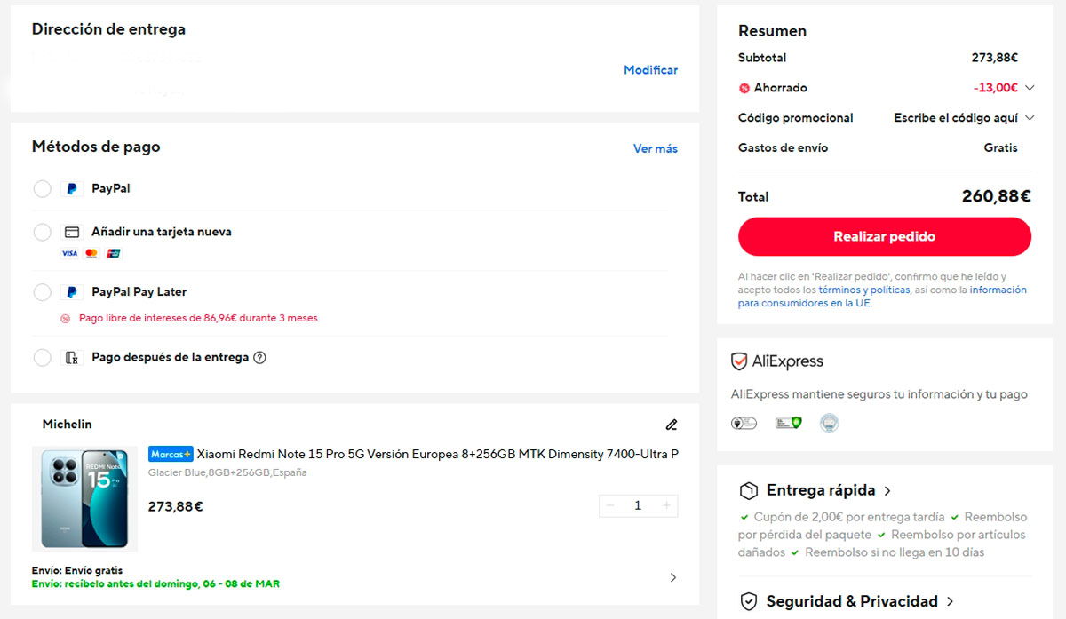 Oferta por el Redmi Note 15 Pro 5G