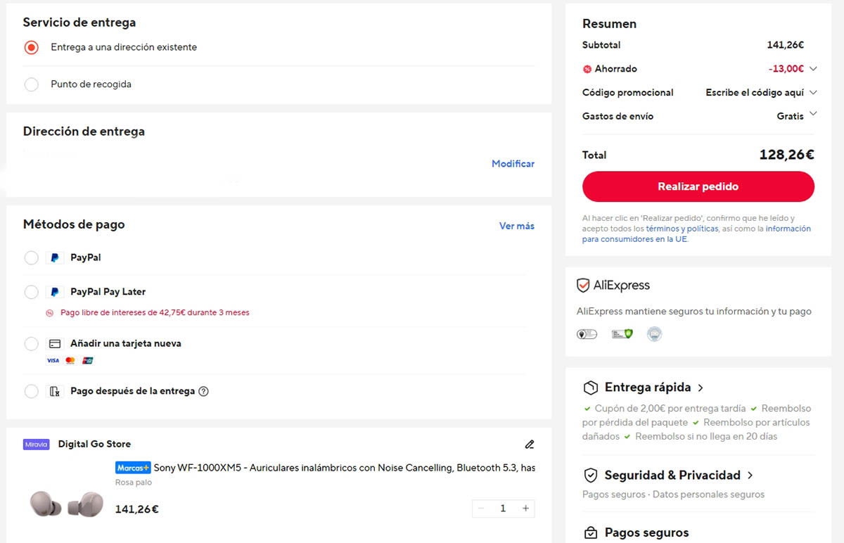 Oferta por los Sony WF-1000XM5