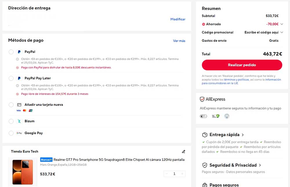 Oferta por el realme GT 7 Pro