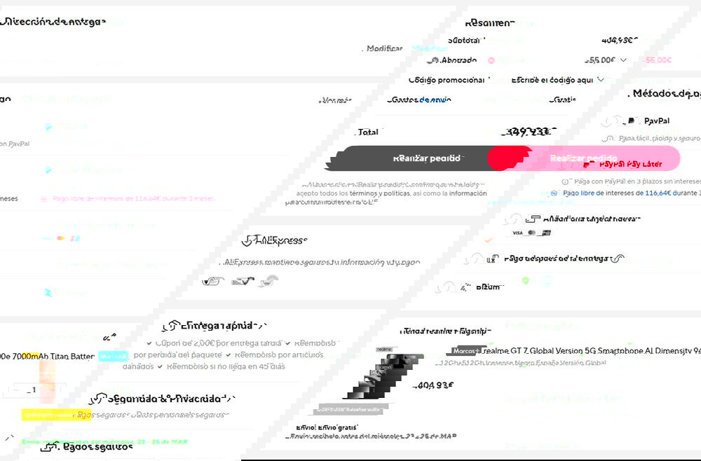 Oferta por el realme GT 7