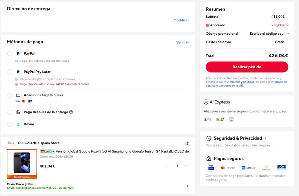 Oferta por el Pixel 9