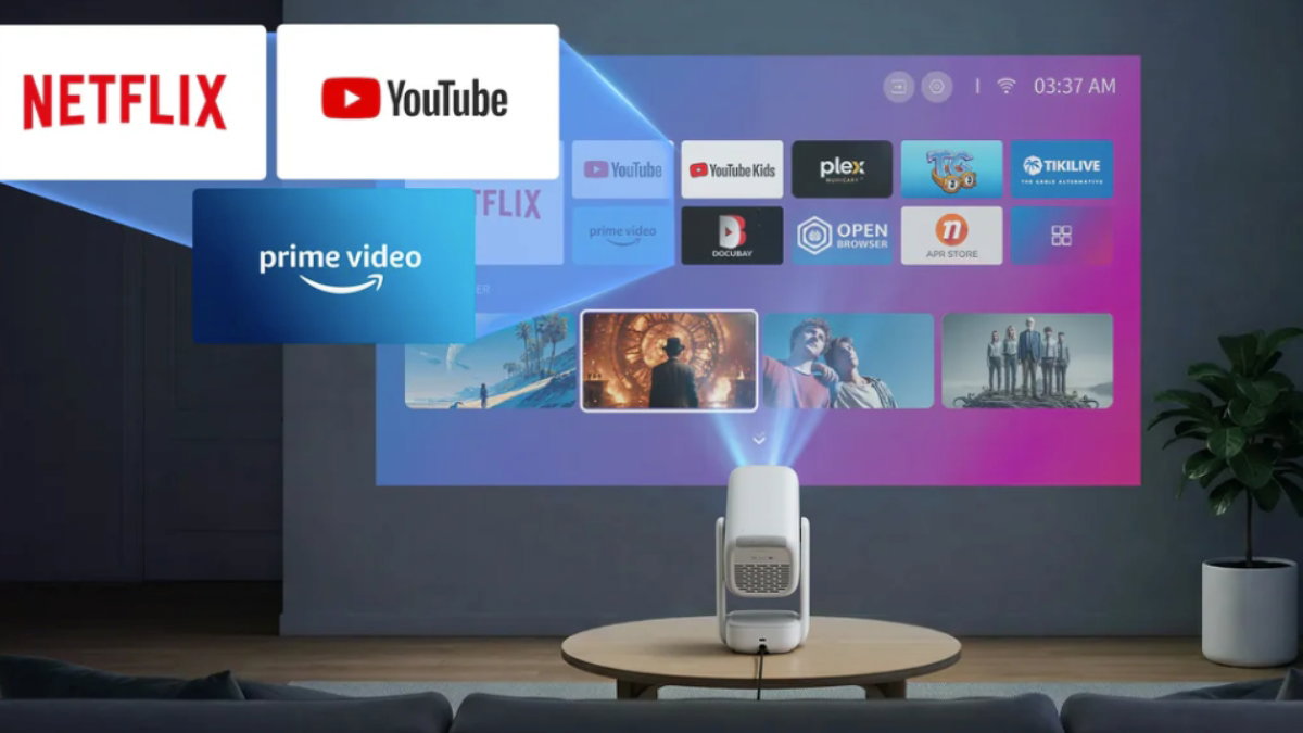 Aurzen lanza un proyector portátil por 199 euros que funciona sin enchufe: así es el Eazze D1 Air