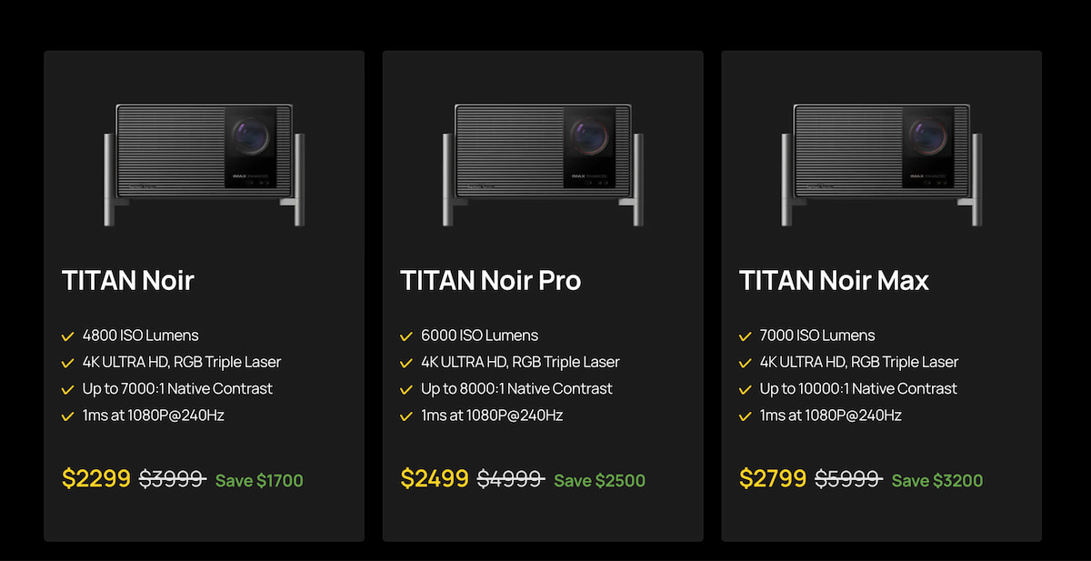 XGIMI TITAN Noir llega al mercado: así son los nuevos proyectores 4K con láser RGB triple