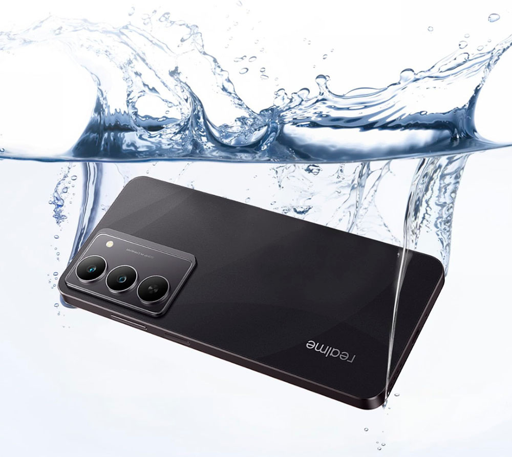 Realme 14x 5G con agua