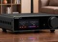 Amplificador AIYIMA A80 en una mesa