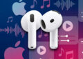 AirPods 4 con fondo
