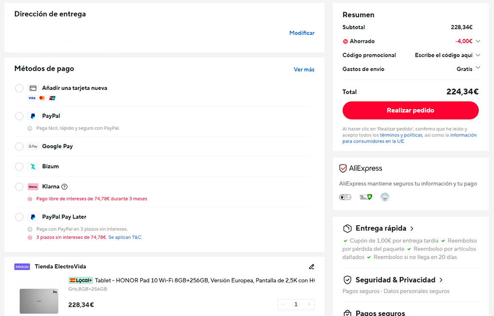 Oferta por el Honor Pad 10