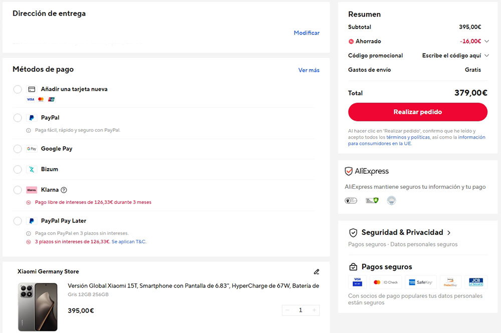 Oferta por el Xiaomi 15T