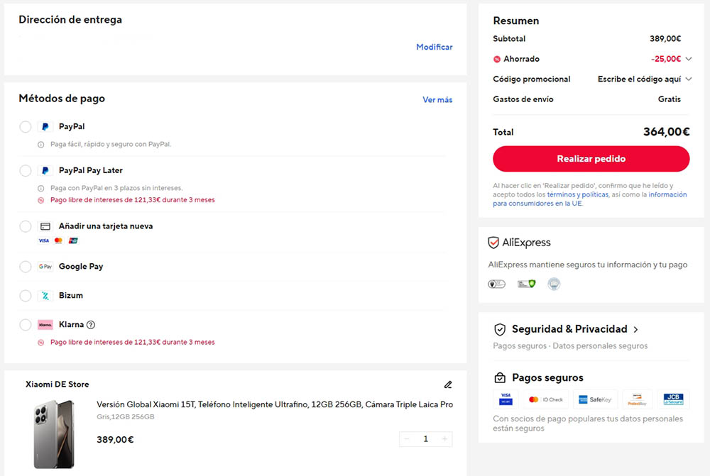 Oferta por el Xiaomi 15T