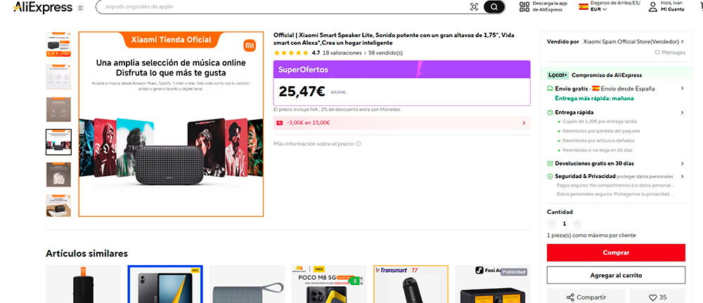 Oferta Xiaomi Smart Speaker Lite