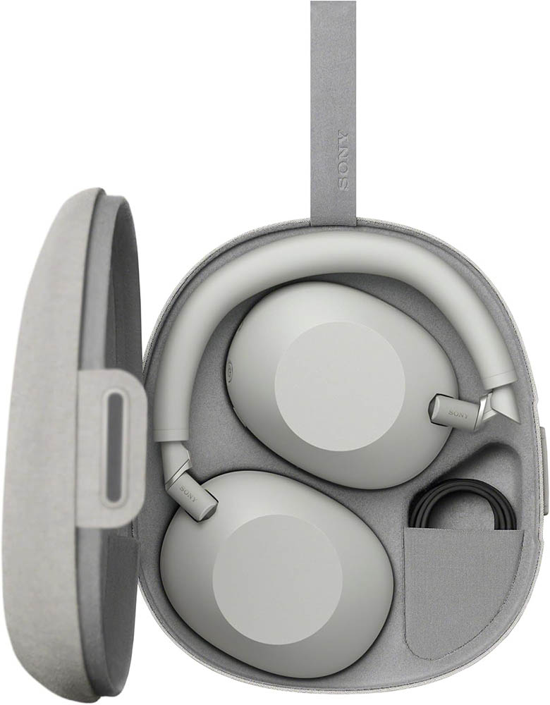 Sony WH-1000XM6 con su funda de transporte