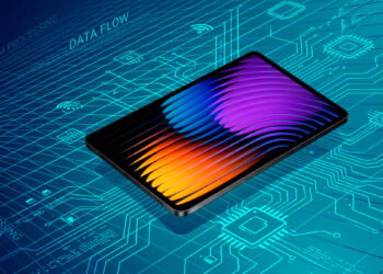 Tablet Xiaomi Pad 7 con fondo de tecnología