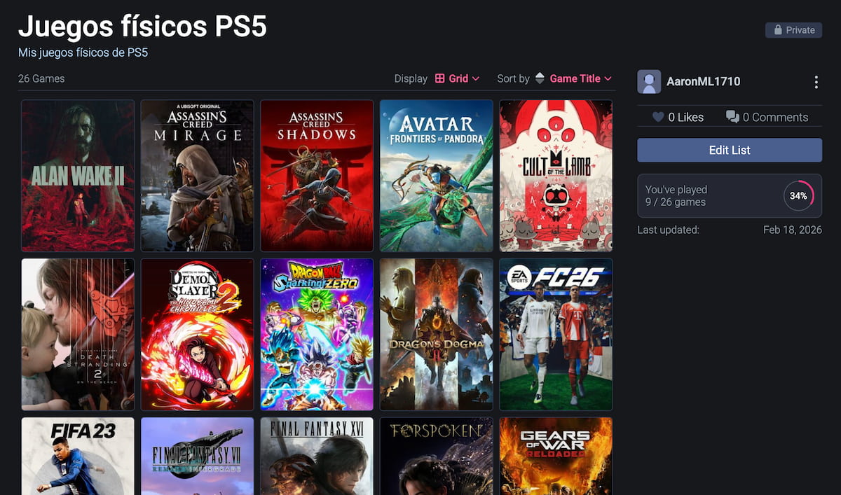 Gestiona y comparte tu biblioteca de videojuegos: así es la web que se ha vuelto un imprescindible para los gamers