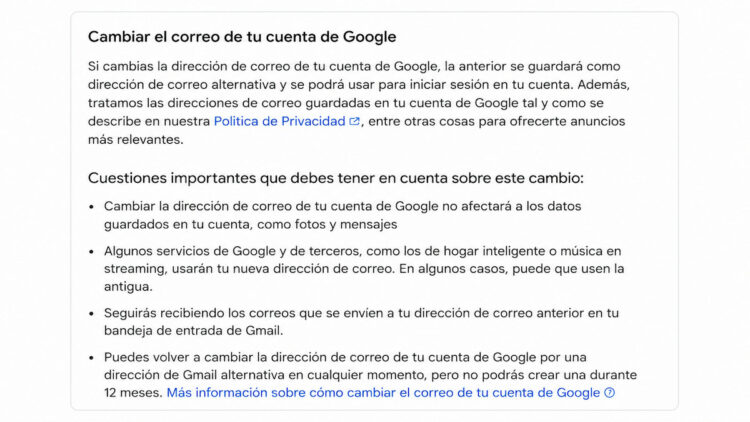 Google acaba de hacer algo que muchos llevaban años pidiendo: ya puedes cambiar tu correo de Gmail sin crear una cuenta nueva