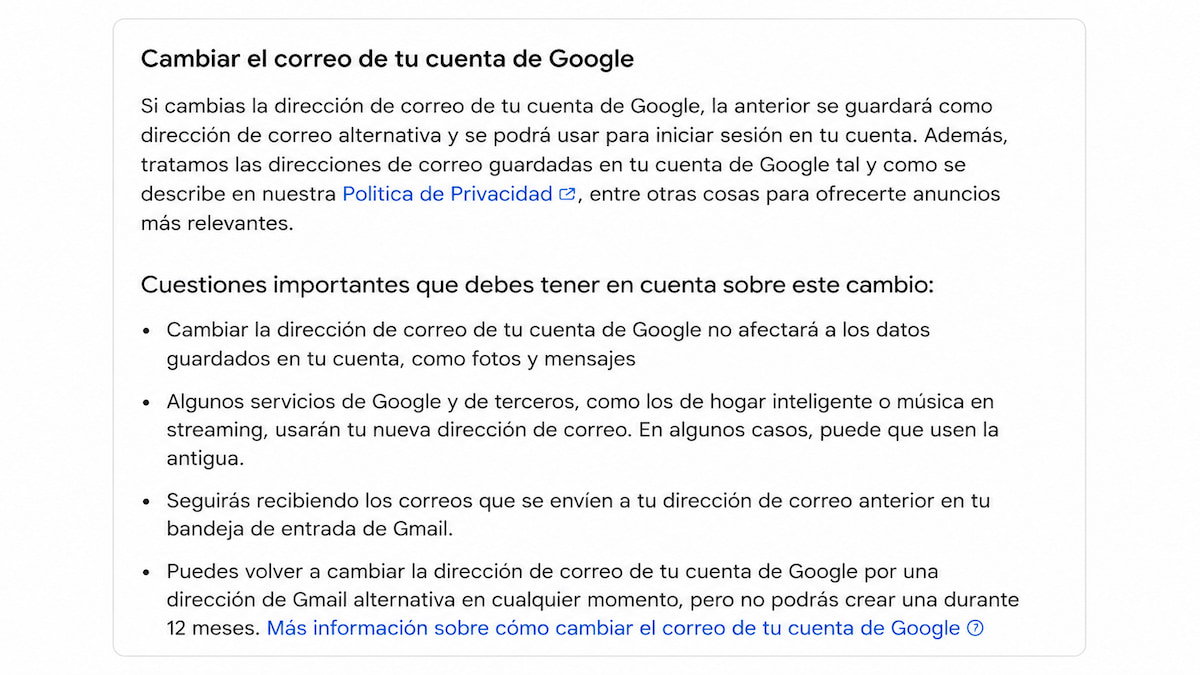 Google acaba de hacer algo que muchos llevaban años pidiendo: ya puedes cambiar tu correo de Gmail sin crear una cuenta nueva
