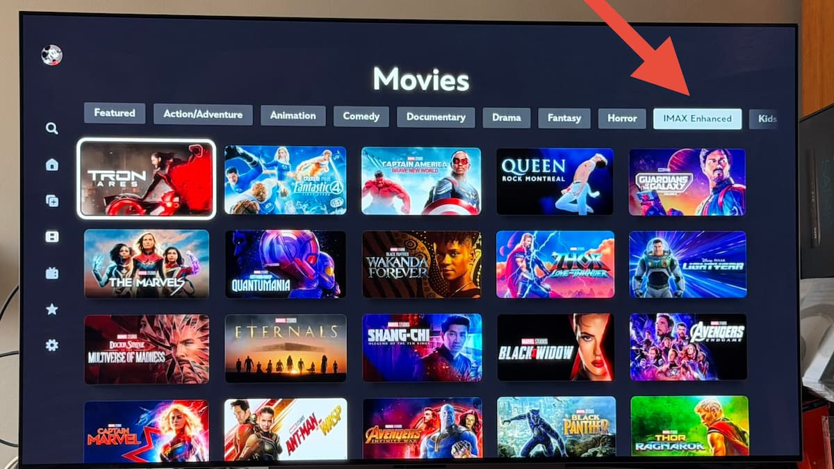Disney+ esconde un filtro muy útil y casi nadie lo usa: así puedes encontrar películas en IMAX Enhanced