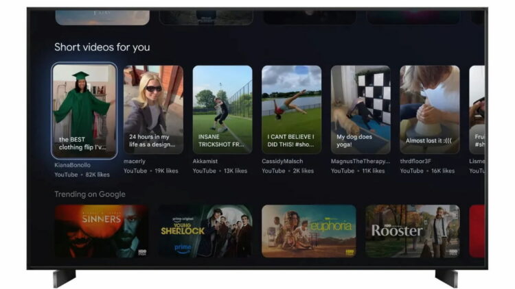 Google TV da un giro inesperado y llevará los YouTube Shorts a la pantalla de inicio