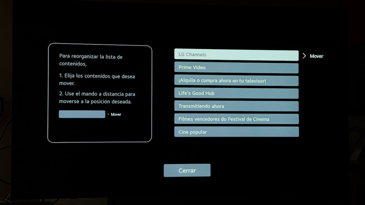 Cómo ordenar el Home de tu televisor LG con webOS y dejarlo mucho más limpio en cinco minutos