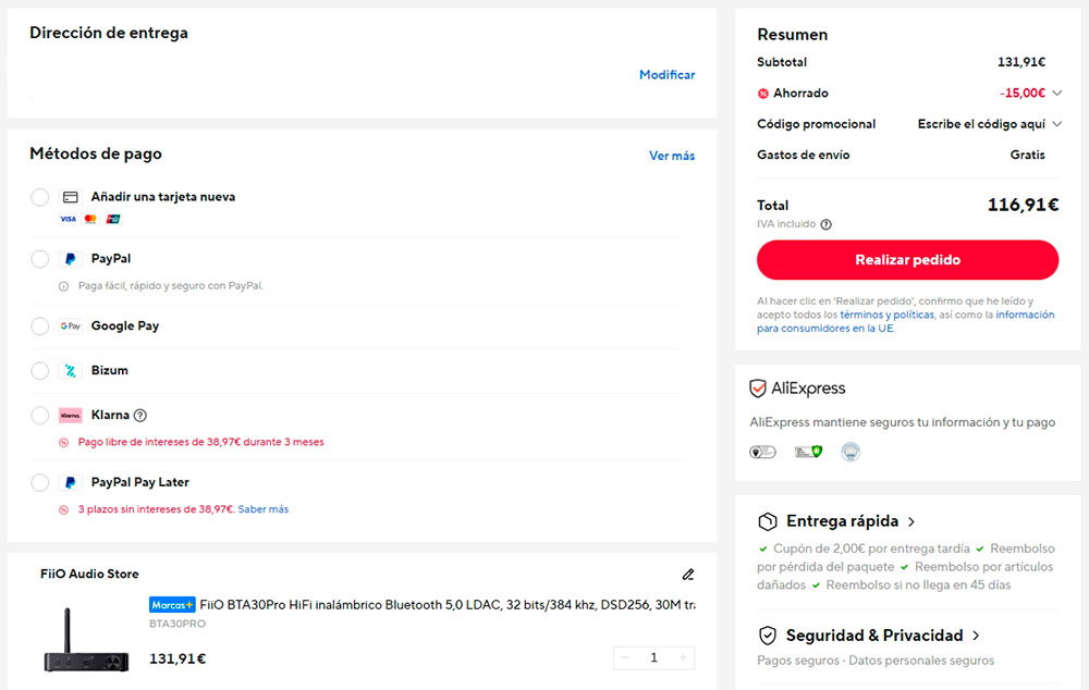 Oferta por el FiiO BTA30 Pro