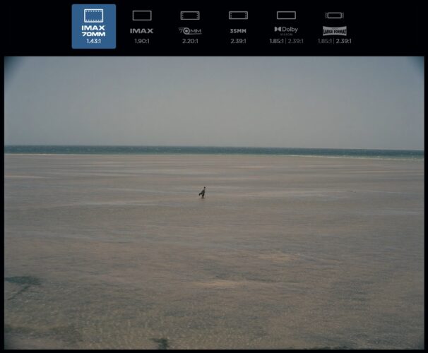Simulación oficial de la película La Odisea en relación de aspecto nativa IMAX 1.43:1